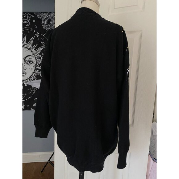 NWT Vintage black sweater with rhinestones/studs from The Icing Org $128 OS - Picture 3 of 7